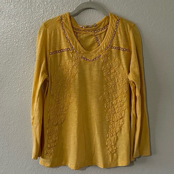 Soft Surroundings Tops - 🌻3 for $13🌻 Soft Surroundings |  100 % Cotton Yellow Top, Embroidery Sz Petite L